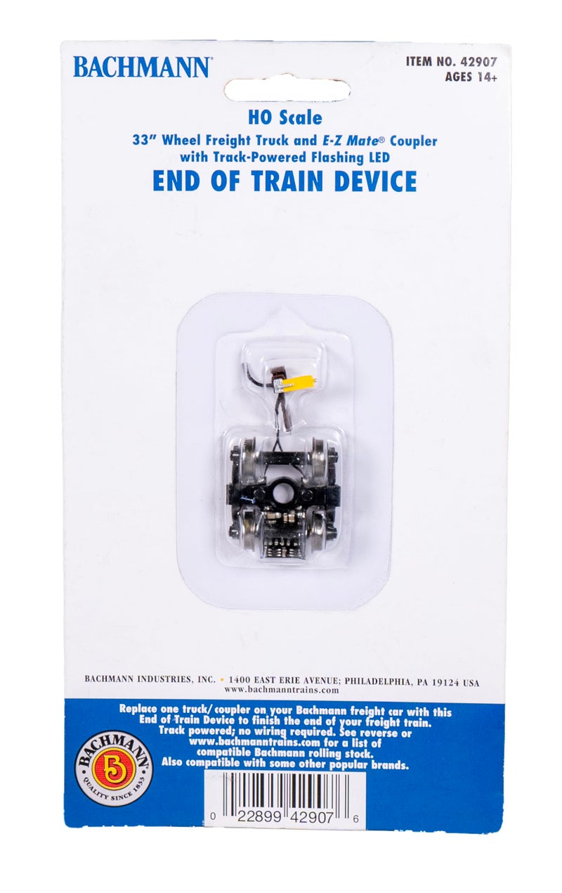 Bachmann Trains End of Train Device with Track-Powered Flashing LED - HO Scale, Black - Image 2